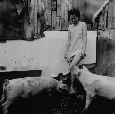 Wioletta and pigs, 1996